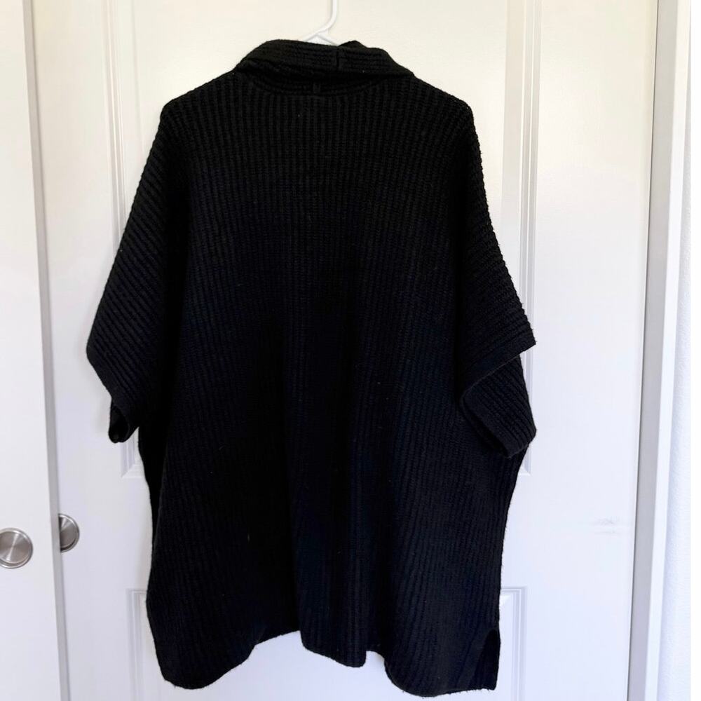 Aerie Oversized Open Shawl Sweater Cape Black XS / Small - Picture 3 of 6